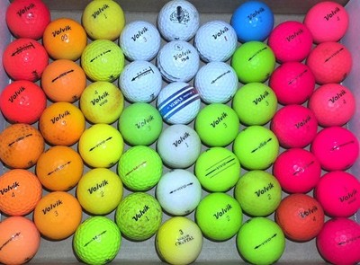 Volvik Color Golf Balls   50 Ball Mix   Vivid / Crystal / Vimax   AAAA Clean