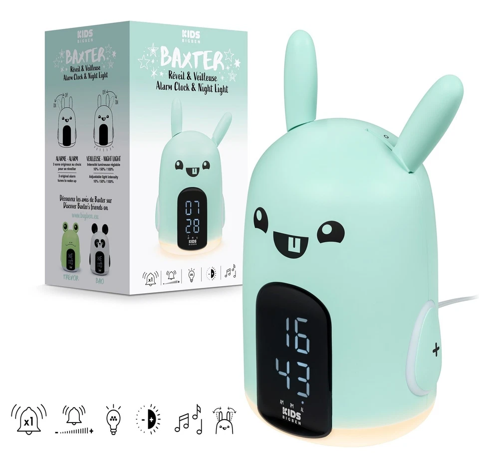 BIGBEN KIDS RABBIT LUCE NOTTURNA E SVEGLIA PER BAMBINI INTERATTIVA PER CAMERETTA