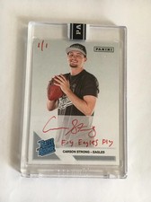 2022 PANINI NFL ROOKIE PREMIERE RED INK AUTO RC CARSON STRONG EAGLES #1/1 MADE  