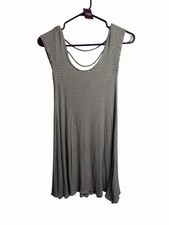 american eagle outfitters black white stripped dress size XXS juniors sleeveless