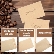 Budgenix #1 500 Pcs Small Coin Envelopes 2.25" x 3.5" with Gummed Flap, Brown...