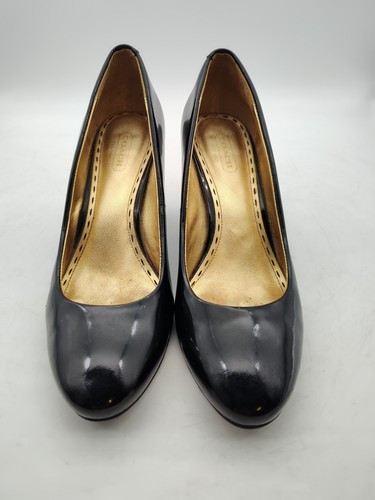 Coach-Sheri Women's Black Patent Leather Cap Toe-Pumps-Heels-Shoes-Size 7B-NICE - Picture 3 of 15