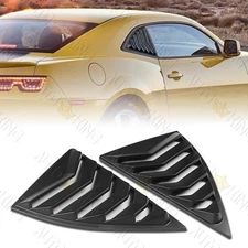 FIT 2010-2015 CHEVY CAMARO MATT BLACK ABS SIDE WINDOW LOUVERS SCOOP COVER VENT