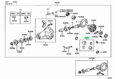 TOYOTA Town Ace Lite Ace Land Cruiser 80 GETRIEBE KIT DIFFERENTIAL HINTEN...