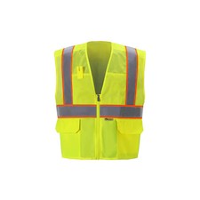 2W INTERNATIONAL MS530C-2 XL Contrast Hi-Vis Safety Vest XL Class 2 U Back,