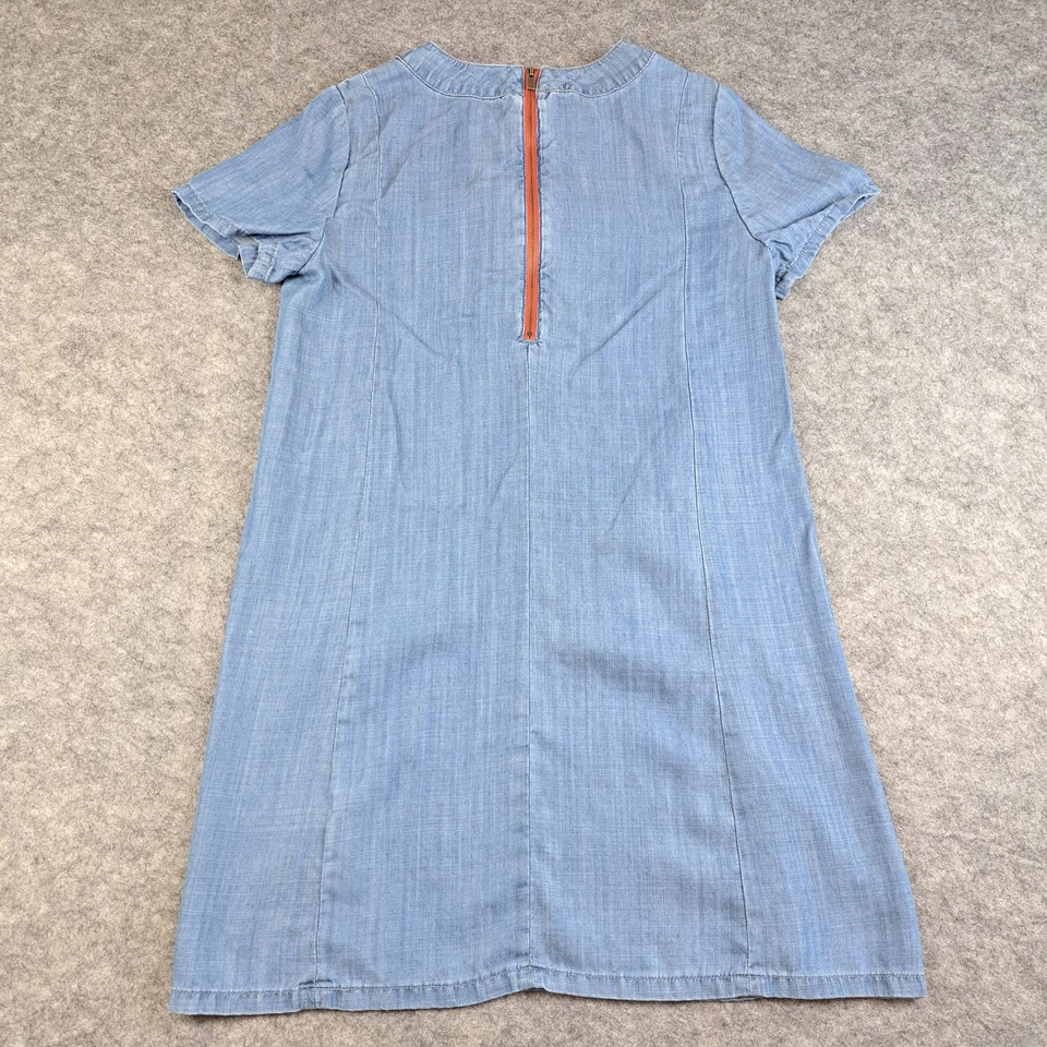 Vestido Vince Niñas XL 16-18 Azul Cambray Manga Corta Tencel Cambio Bolsillo Informal Foto 4 de 4