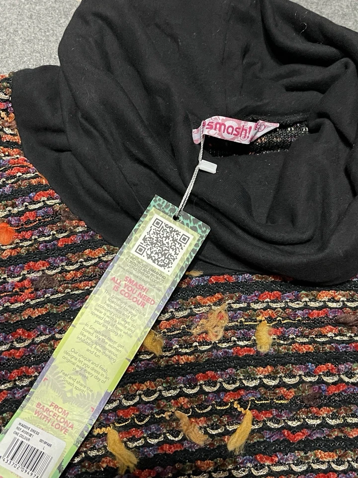 Vestido Smash Barcelona malha L multicolorido sem mangas novo com etiquetas T39 - Imagem 2 de 4