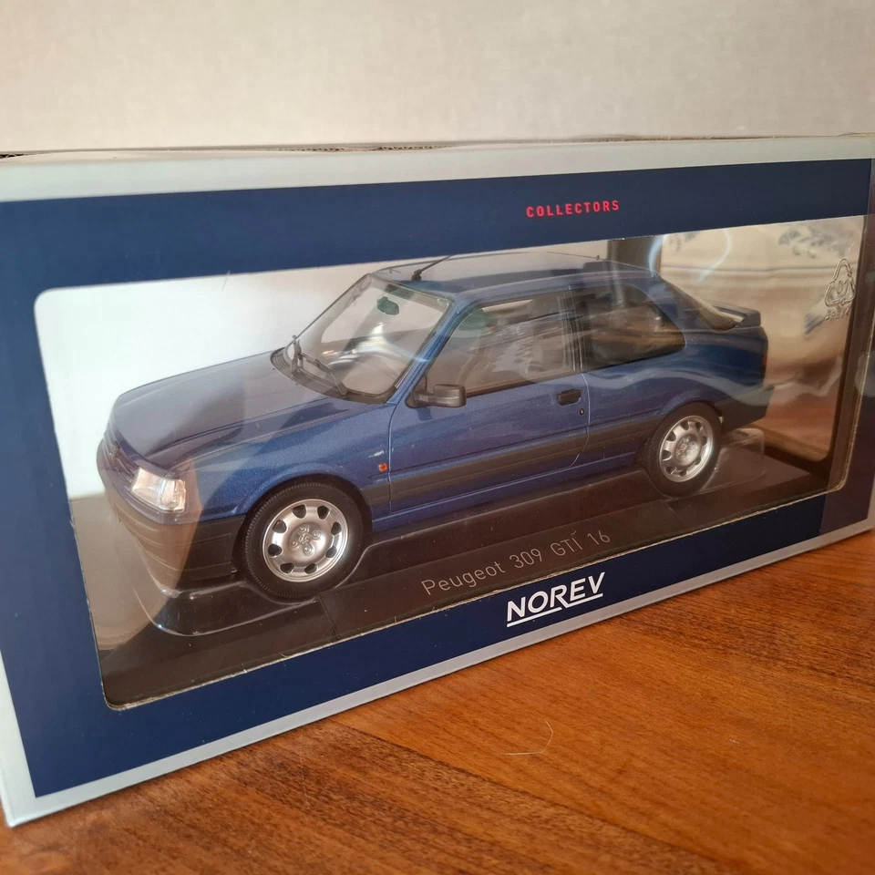 PEUGEOT 309 GTI 16 bleu miami phase 2 de 1991 NOREV 1/18e ref 185881 - Photo 1/4