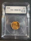 1938 Lincoln Wheat Cent MS66 RD ICG