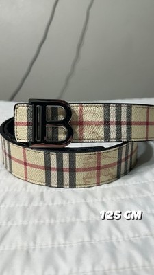 Burberry B Silver Buckle Belt