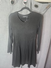 Automet Medium Black Ribbed Knit Dress