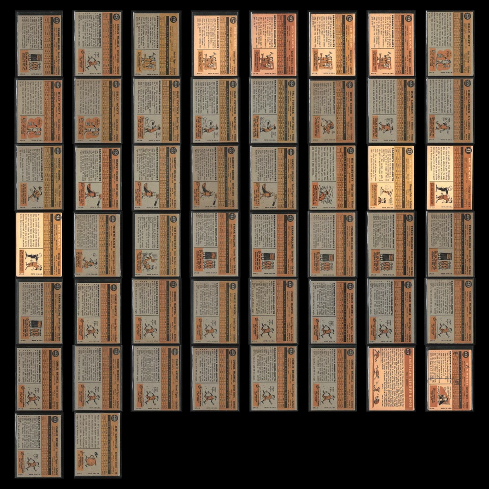 1960 Topps Lote 50 Cartões de Beisebol Vintage Dealer Conjunto a Granel Construtor Commons Muito Bom Estado MLB - Imagem 2 de 4