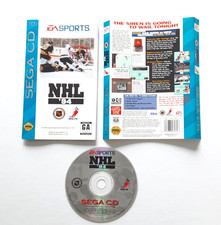 NHL '94 (Sega CD, 1993) Disc, Book Instructions & Back Cover ~ No Plastic Case