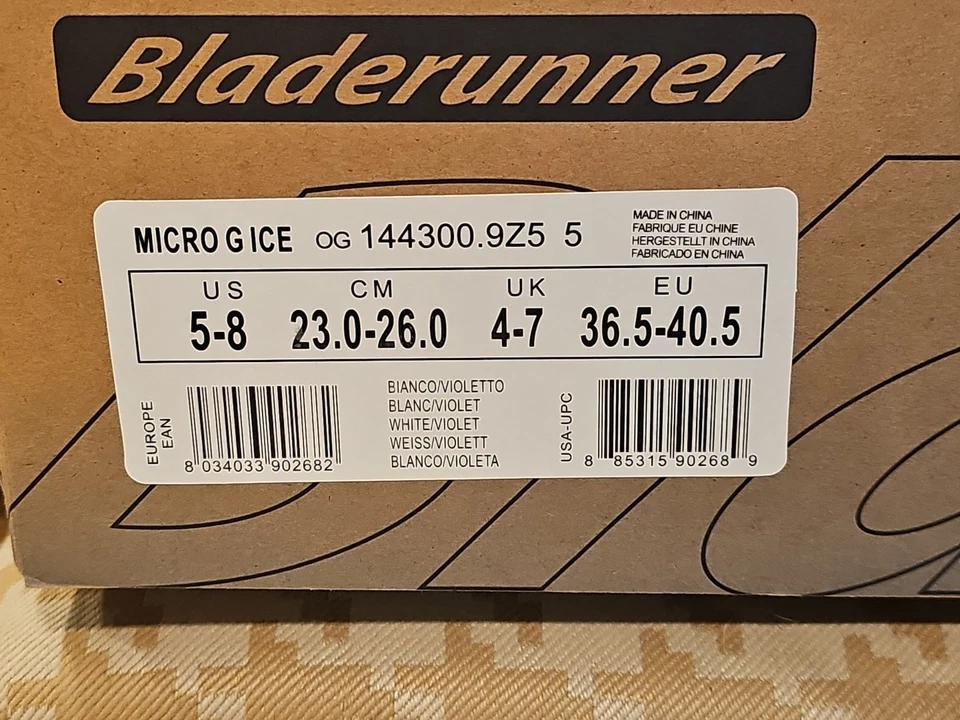 NUEVO Bladerunner Niños Patines de Hielo Ajustables Tallas 5-8 Micro G Blanco Hielo Acolchado Foto 2 de 4