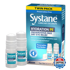 Systane Hydration PF Multi-Dose Eye Drops Dry Eye Relief Twin Pack 2x10mL
