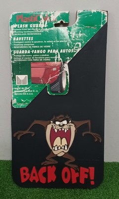 Vintage 1993 Warner Bros. TAZ ''BACK OFF!'' Mud Flap Splash Guards Plasticolor 