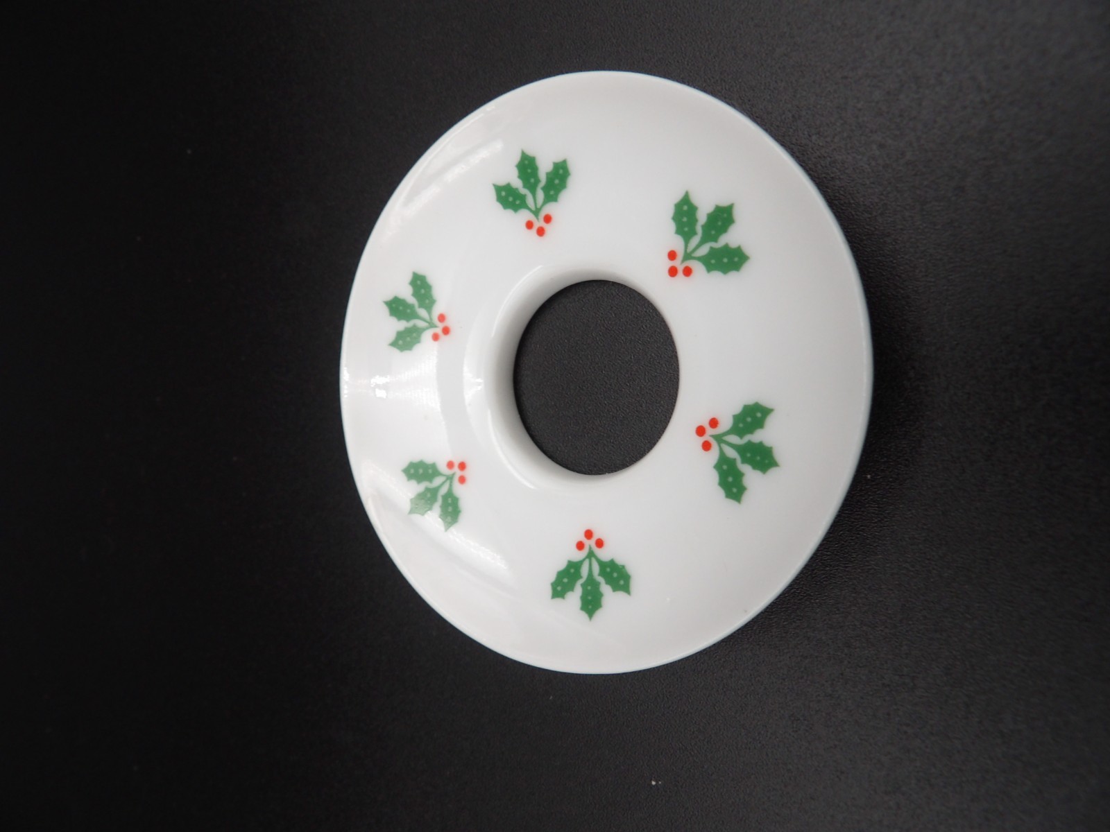 Vintage Hallmark Bobeches Christmas Holly Candle Drip Holders 2.75”