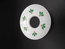 Vintage Hallmark Bobeches Christmas Holly Candle Drip Holders 2.75”