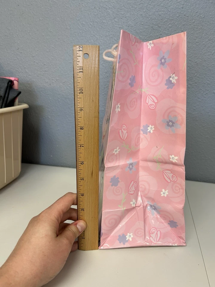 Barbie Princesa Vintage 1999 Rosa Regalo Regalo Bolsa Rosa Púrpura Flores Cumpleaños Foto 4 de 4