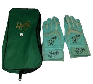 Hype Sports Large Turquoise Baseball Batting Gloves With Pouch