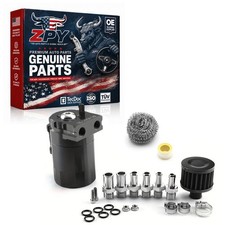 Car Baffled Oil Separator Catch Can Kit Aluminum Polish With Breather Filter Usa