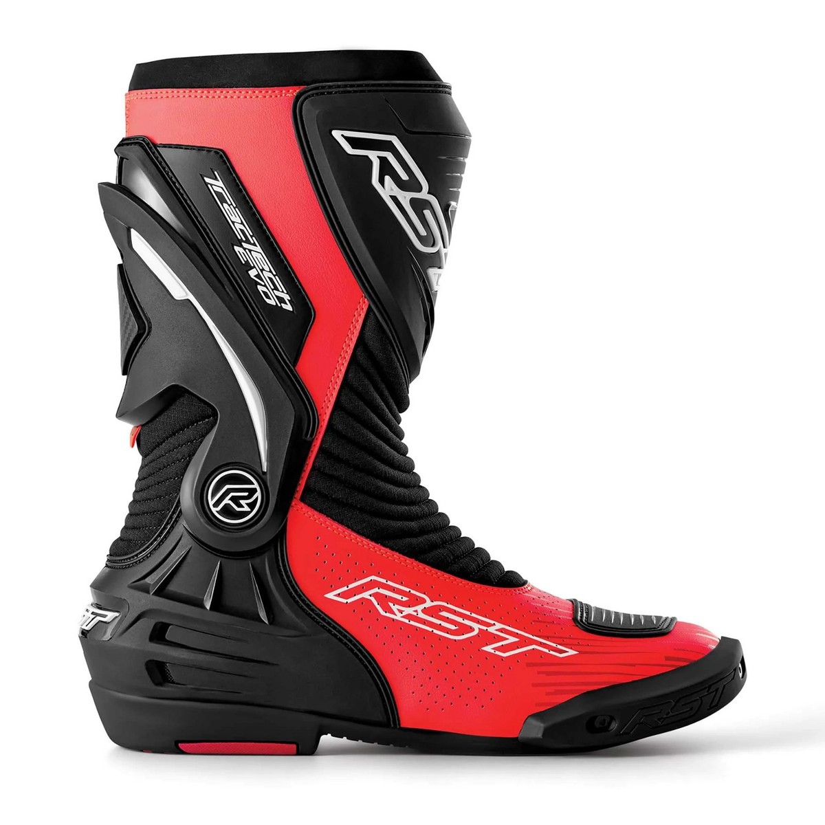 RST Motorcycle Race | Road Boots - Tractech Evo D3O (Black / Flo
