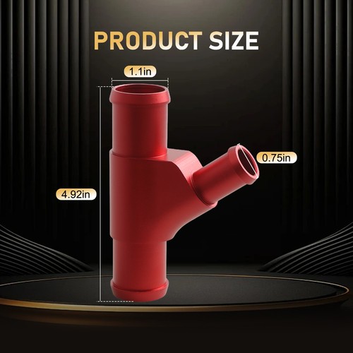 Red Aluminum Radiator Coolant Y-Pipe w/Clamps for Ford F250-F550 Super Duty 6.0L - Picture 4 of 9