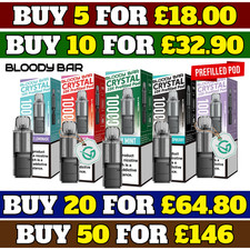 Bloody Bar Crystal 10k Refill Prefilled Pods | 20mg | Replaceable Pods | 2ml |UK