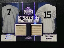 2024 Leaf💥MANTLE/ MUNSON💥A BRONX LEGACY-Pinstripe Pairing- GU BAT RELIC-SP 4/7