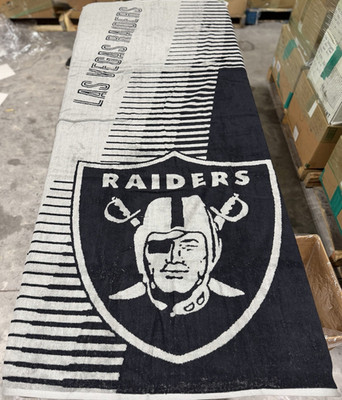 Raiders NFL Team Logo Blanket Black White Football Theme Collectible