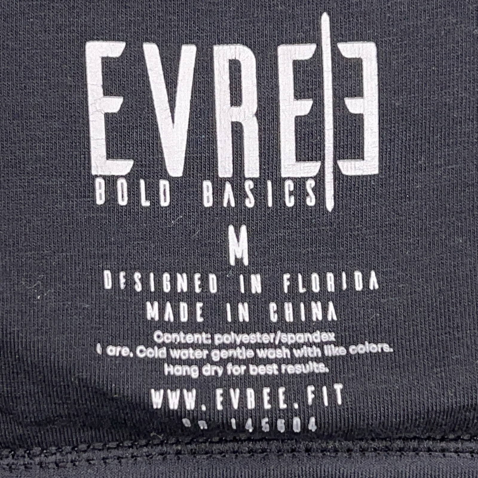 Medium Evree Barbella Sports Bra Black Teal Blue Accent Removable Cups