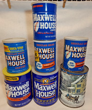Vintage Maxwell House Coffee Tin Can Lot 1940s-1980s No Key Vacuum Americana
