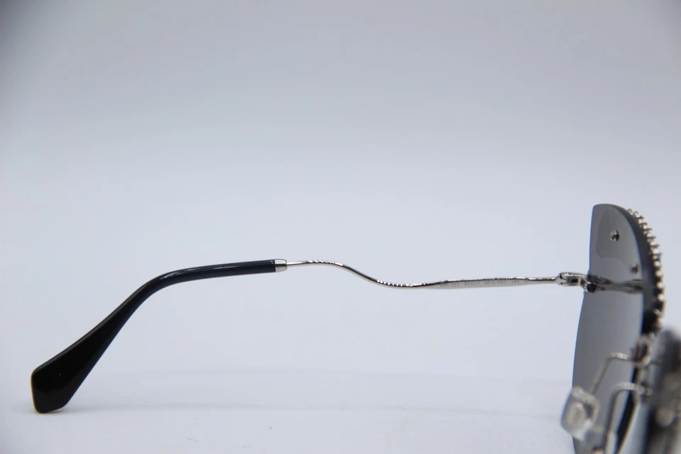 NUEVAS GAFAS DE SOL MIU MIU SMU58T MPG-5S0 NEGRAS CRISTAL PLATA AUTÉNTICAS CON ESTUCHE 65-17 Foto 3 de 4