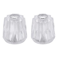 2Pcs Faucet Knobs Replacement, Acrylic Hot and Cold Knob Handle, Clear