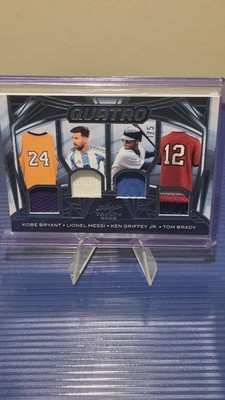 2025 Leaf Trinity Quatro Kobe Bryant Lionel Messi Ken Griffey Jr Tom Brady # 1/5