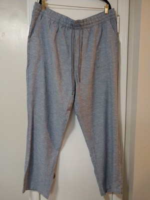 Serra Viscose Linen Pants Women's XL Blue Pull-on Drawstring Casual Lounge NWT