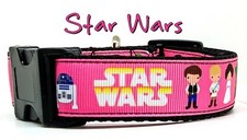 Sci Fi dog collar handmade adjustable buckle 1" wide or leash movie Girl Pink