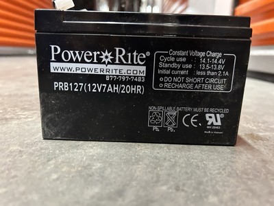 PRB127(12v7ah/20hr) Power Rite Rechargeable 12volt Battery 
