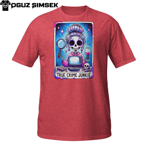 True Crime Junkie Skeleton Tarot T-Shirt | DTG Print | Funny Mystery Gift Tee