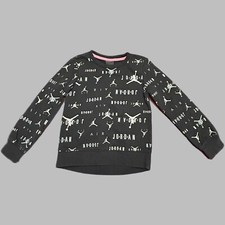 Kids Air Jordan Sweatshirt 5-6 Years Medium Black Gray Sparkle Long Sleeve