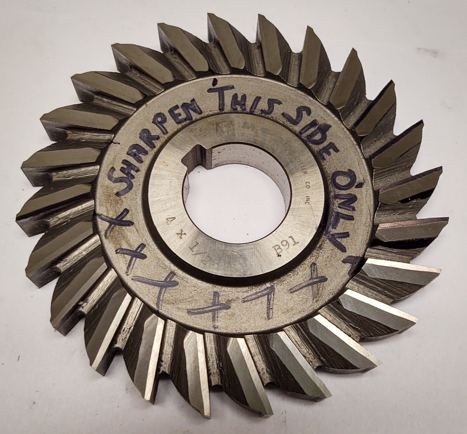 Morse UK Horizonal Side Mill Cutter 4" X 1/2" X 1" HSS SHARP FREE