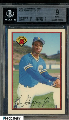 1989 Bowman Tiffany #220 Ken Griffey Jr Mariners RC Rookie HOF BGS 9 MINT