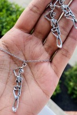 Skeleton Necklace Earrings Set Halloween SurpriceMen Women Kids Girls Gift Party