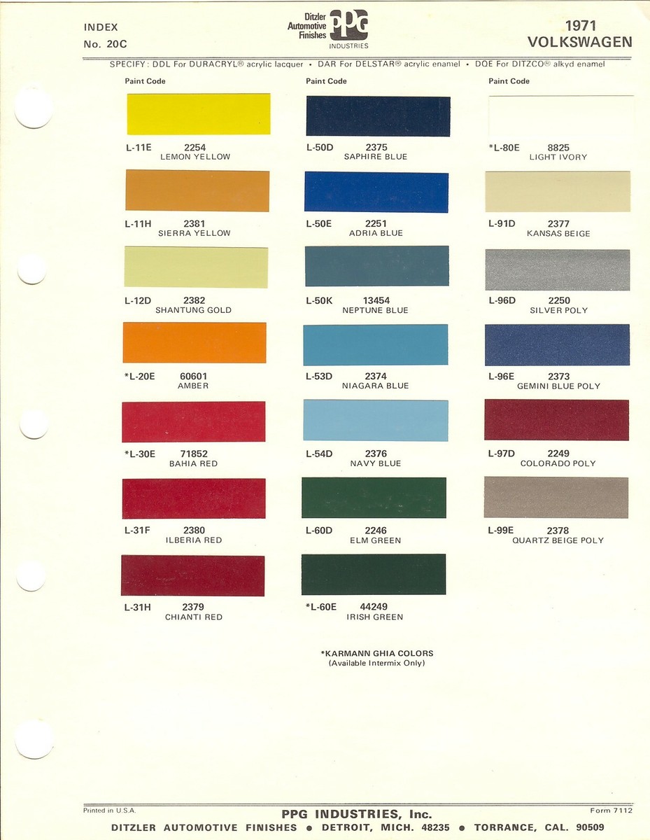 1971 Volkswagen Beetle Karmann Ghia 411 Type Squareback FL Paint