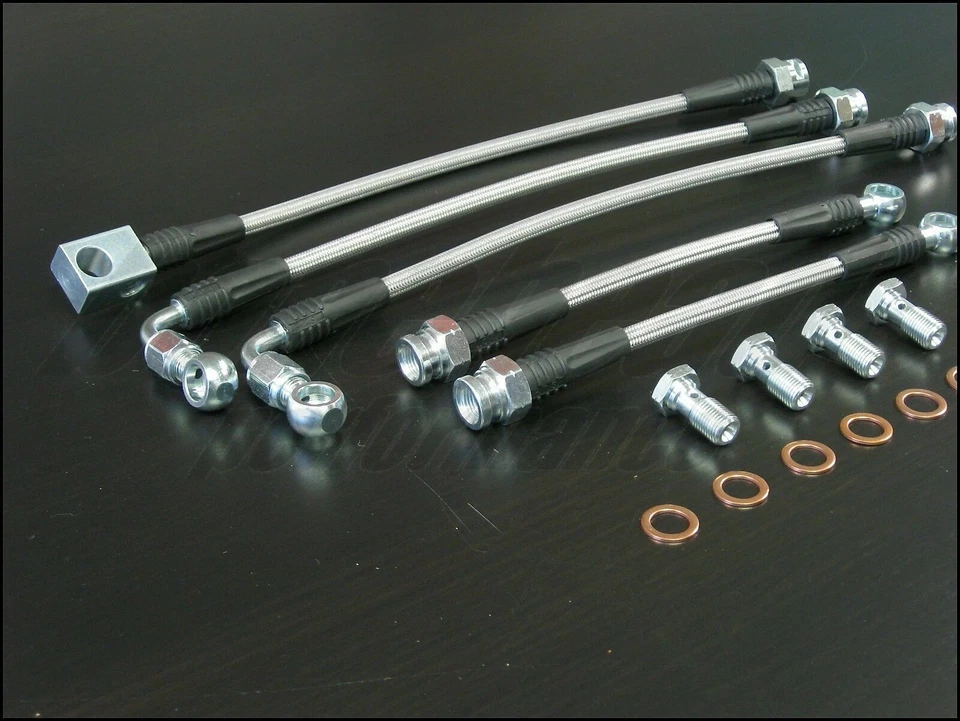 Líneas de freno trenzadas de acero inoxidable Techna-Fit 1998-2002 Chevrolet Camaro Foto 2 de 4