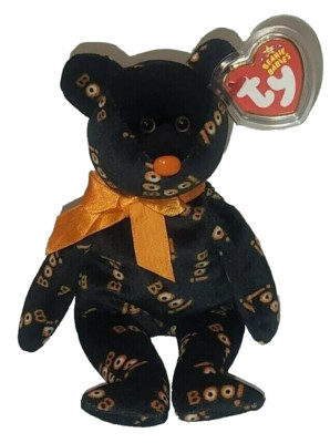 Ty Beanie Baby   YIKES   2006 Black & Orange Halloween BOO Bear NEW MWMTs