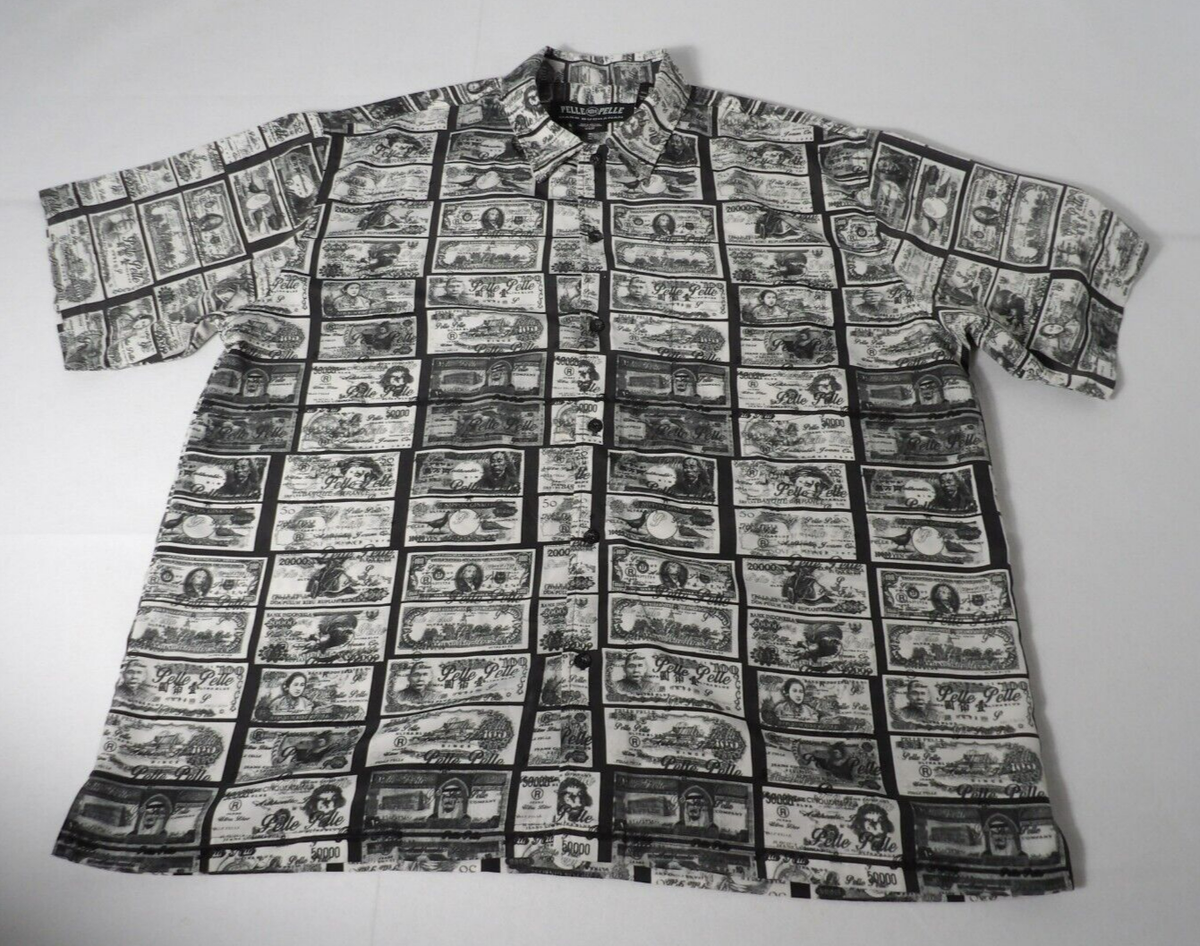 Pelle Pelle Marc Buchanan XXL Mens Shirt Cash Money Button Up Y2K 
