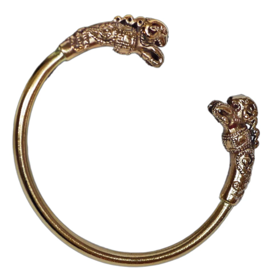 Bronze Kelten Armreif Gr.L / M Widder Köpfe nach Fund Rodenbach 5.Jh Armspange - Bild 2 von 4