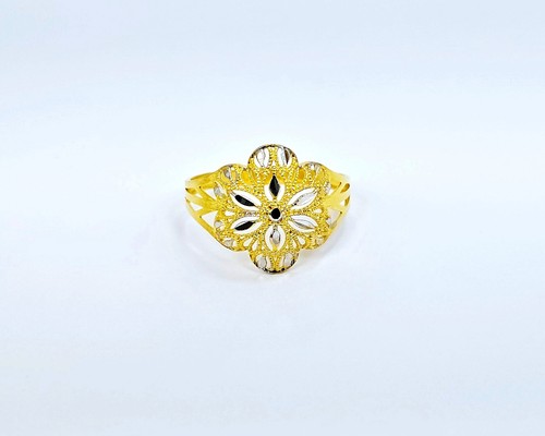 22K Solid Yellow White Gold Ring Genuine Hallmarked 916 Handcrafted Size US 8.5 - Picture 8 of 12