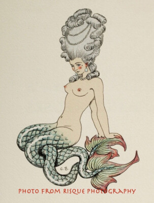 Nude Mermaid With Coiffed Hair 8.5x11'' Photo Print George Barbier Illustration